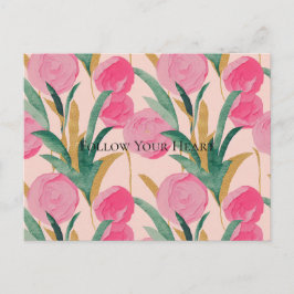 Cartão Postal Flores Rosa