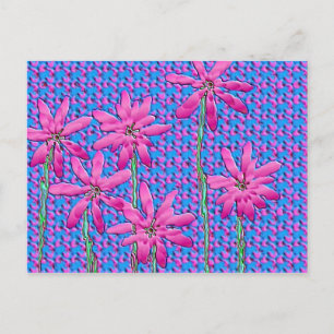 Cartão Postal Flores Rosa