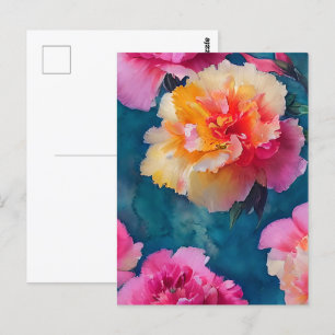 Cartão Postal Flores Rosa Bonitas