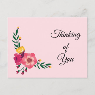 Cartão Postal Flores Rosa e Amarela