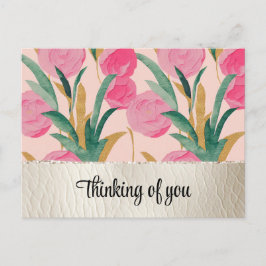 Cartão Postal Flores Rosa e Couro Nervoso