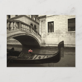 Cartão Postal flores rosa e gondola