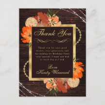 Flores Rústicas de Outono Laranja Queimado de Aniv