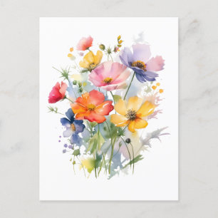 Cartão Postal Flores Selvagens Botânicas