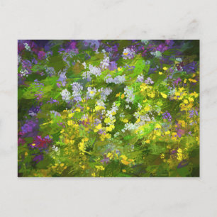 Cartão Postal Flores Selvagens Impasto - Arte Flor Original