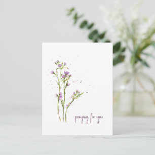 Cartão Postal Flores Selvagens Modernas Pintadas à Mão Rezando