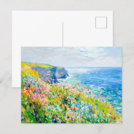Cartão Postal Flores selvagens por Cliff Impressionista Costeiro
