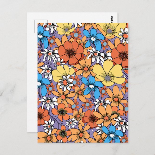 Cartão Postal Flores silvestres (Frente/Verso)