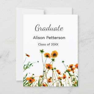 Cartão Postal Flores silvestres amarelo laranja graduação modern