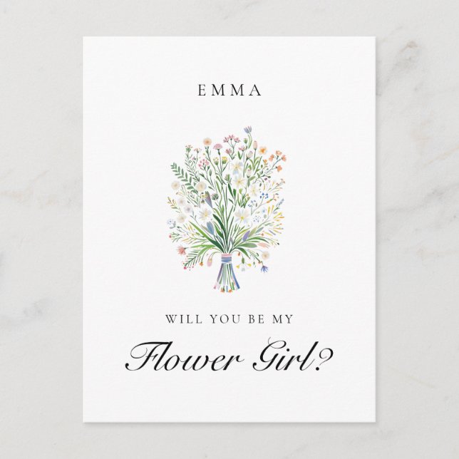 Cartão Postal Flores Silvestres da Primavera Proposta para Menin (Frente)