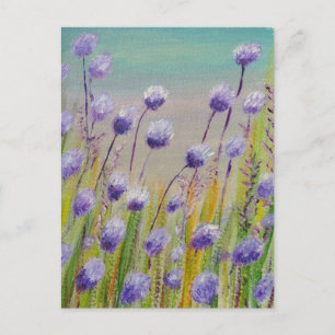 Cartão Postal Flores silvestres roxas