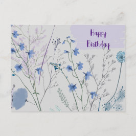 Cartão Postal Flores Silvestres Rústicas Boho Caprichosas de Ani
