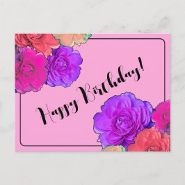 Cartão Postal Flores Surreais Feliz Aniversário
