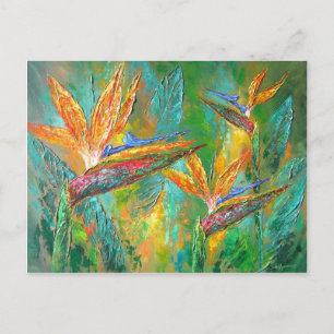 Cartão Postal Flores Tropicais Aves Da Pintura Do Paraíso