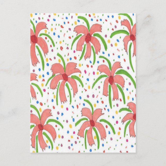 Cartão Postal Flores Tropicais Fiesta (Frente)