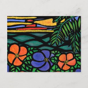 Cartão Postal Flores Tropicais Sunset