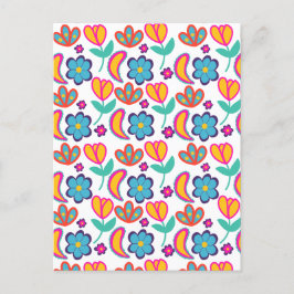 Cartão Postal Flores Únicas Coloridas