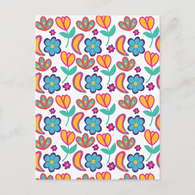 Cartão Postal Flores Únicas Coloridas (Frente)
