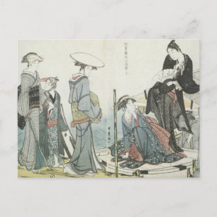 Cartão Postal Flores Utamaro Das Quatro Estações 1784