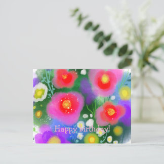 Cartão Postal Flores vermelhas