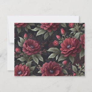 Cartão Postal Flores Vermelhas Borgonhetas Gótica