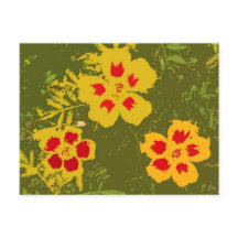 Flores Vermelhas e Amarelas Vintage