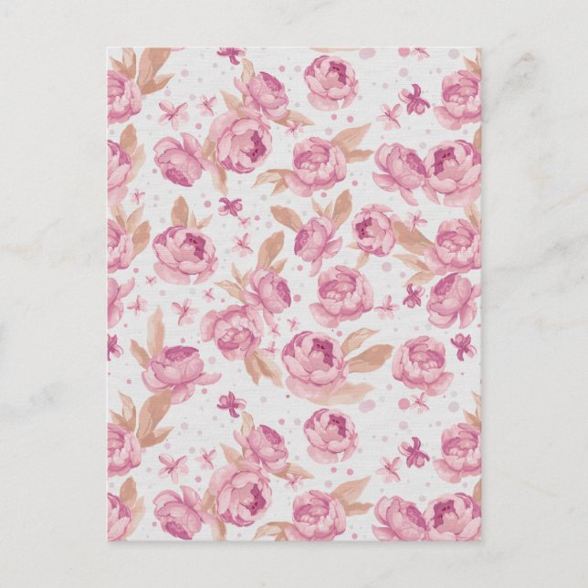 Cartão Postal flores vintage (Frente)