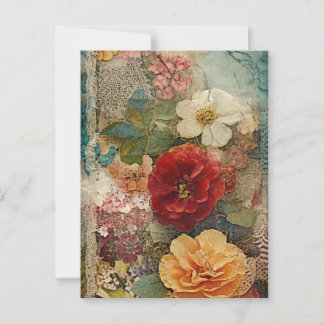 Cartão Postal Flores Vintage