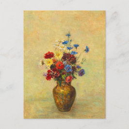 Cartão Postal Flores Vintage em um Vase (1910) por Odilon Redon