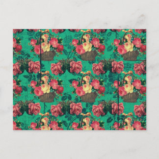 Cartão Postal Flores Vitorianas Vintage