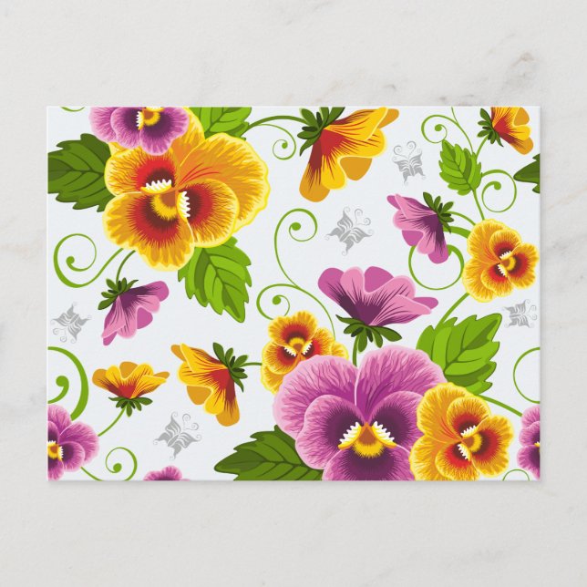 Cartão Postal Flores vívidas (Frente)