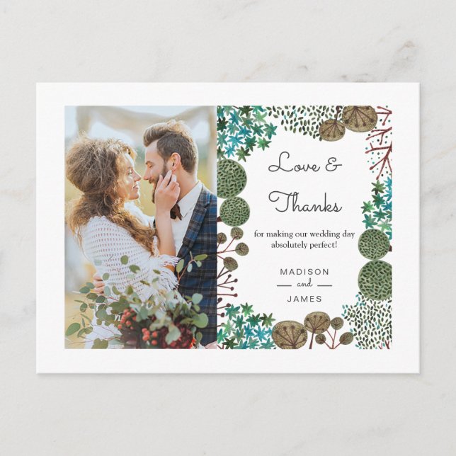 Cartão Postal Floresta das Árvores | Obrigado |Cartão-postal fot (Frente)