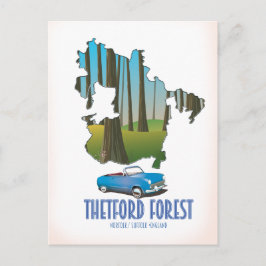 Cartão Postal floresta de ashdown sussex mapa cartaz de viagem m