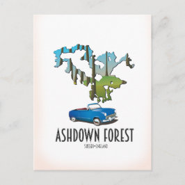 Cartão Postal floresta de ashdown sussex mapa cartaz de viagem m