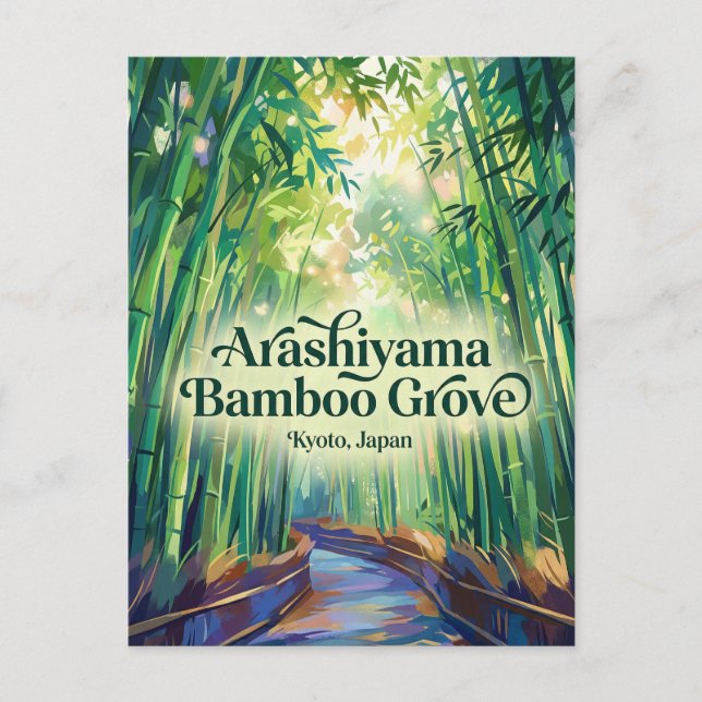 Cartão Postal Floresta de Bambu Arashiyama Japão (Frente)