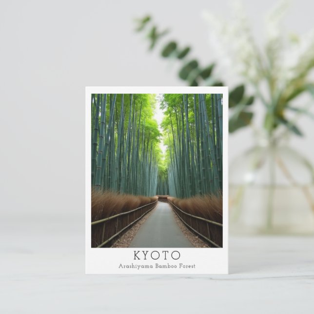 Cartão Postal Floresta de Bambu Arashiyama Personalizada (Em pé/Frente)