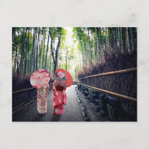Cartão Postal Floresta de bambu em Quioto
