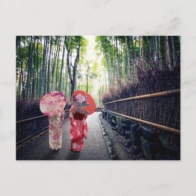Cartão Postal Floresta de bambu em Quioto (Frente)
