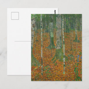 Cartão Postal Floresta de Bétulas de Klimt Paisagem de Outono Ar