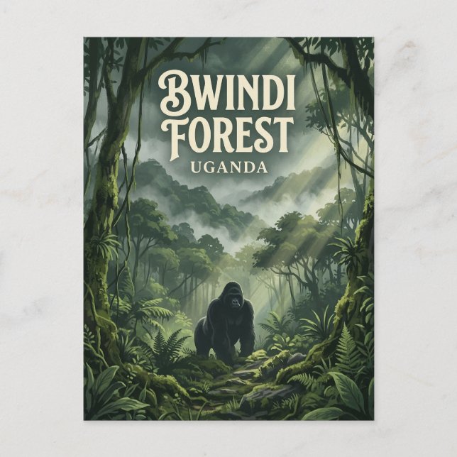 Cartão Postal Floresta de Bwindi, Kanungu, Ocidental (Frente)