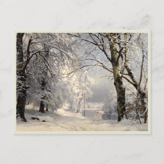 Cartão Postal Floresta de inverno (Frente)