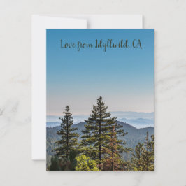 Cartão Postal Floresta de paisagens naturais azul e verde