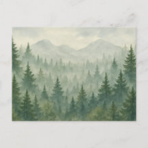Cartão Postal Floresta de Pinheiros Aquarela – Mon