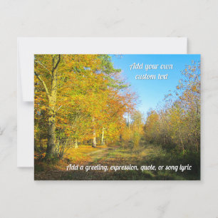 Cartão Postal Floresta Ensolarada de Outono - Personalizado