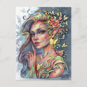 Cartão Postal Floresta Fantasia Espírito Tranquilo Graça Postcar