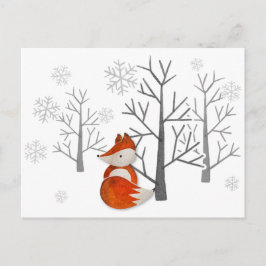 Cartão Postal Floresta Foxy Winter