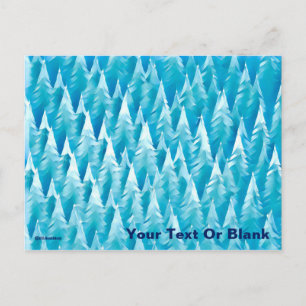 Cartão Postal Floresta Fractal Azul