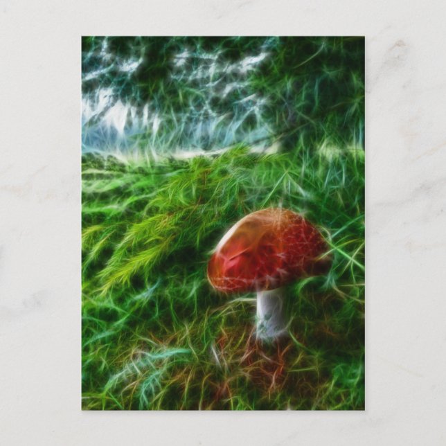 Cartão Postal Floresta Fractal Mushroom (Frente)