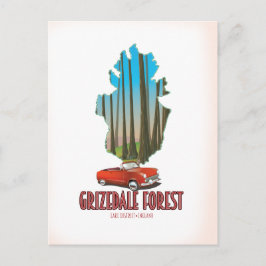 Cartão Postal floresta grizdale distrito do lago inglaterra mapa