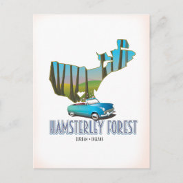 Cartão Postal Floresta Hamsterley Durham Inglaterra mapa
